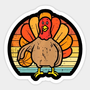 Turkey Basketball Thanksgiving Sports Men Girls Sticker